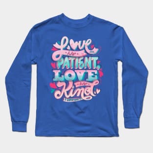 Love Patient Kind 1 Corinthians 13:4 Loving Marriage Bible Long Sleeve T-Shirt